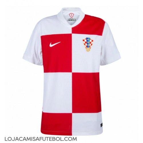 Camisa de Futebol Croácia Equipamento Principal Europeu 2024 Manga Curta